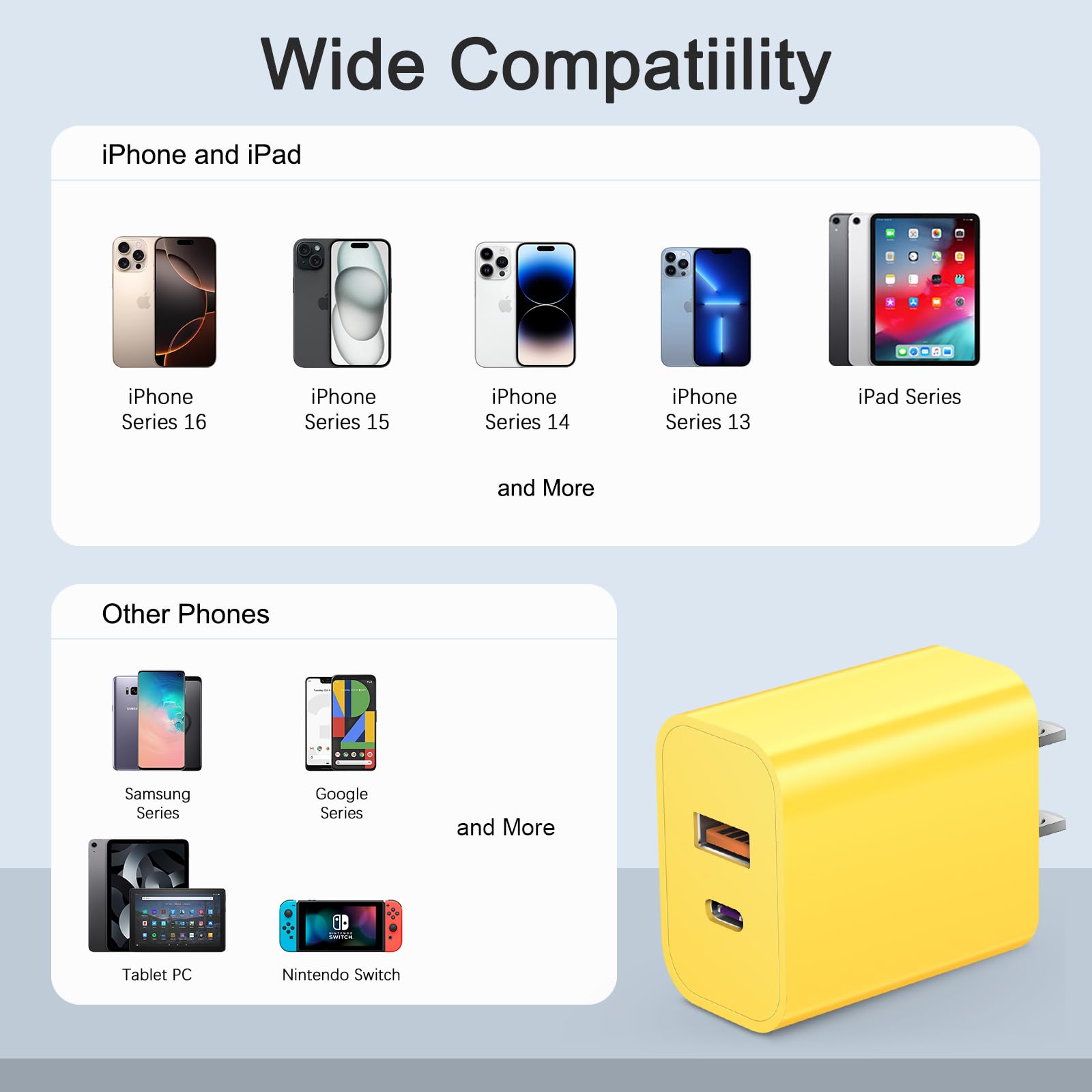 USB C Charger Block Charging Block Type C Charger 20W Wall Chargers 4 Pack for iPhone 16/16 Plus/16 Pro/16 Pro Max/iPhone 15/15 Pro/15 Pro Max/14/13/12 Pro/Samsung//Android(Black)