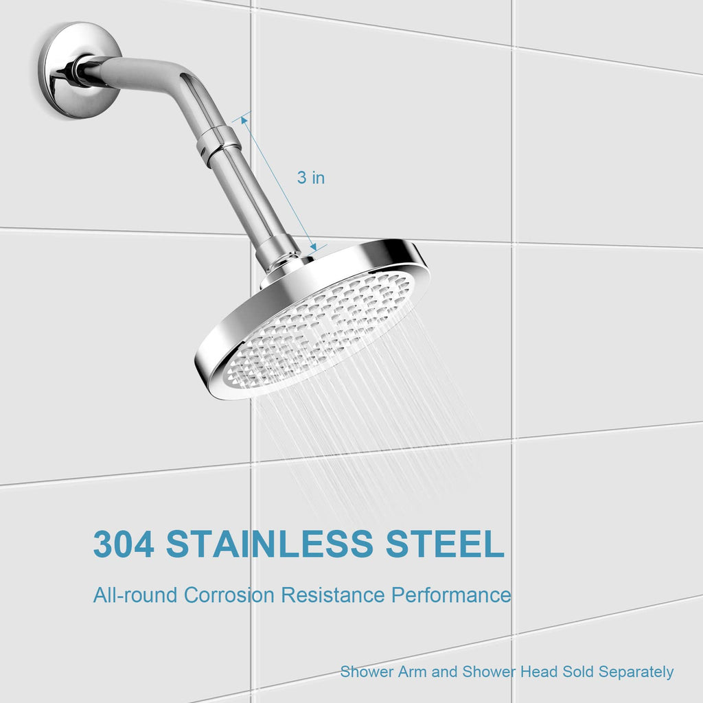 OFFO Shower Head Extension Arm, Shower Arm Extension Shower Head Extender Made of 304 Stainless Steel Shower Pipe Extension, Bright Gold 3 in