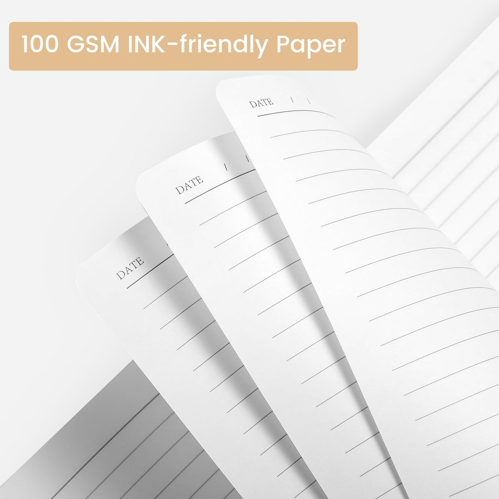 CAGIE Bullet Dotted Journal Notebook 320 Pages 100 GSM Paper Hardcover A5 Dot Grid Notebook Leather Journals for Writing Women Men Work Journaling, Black