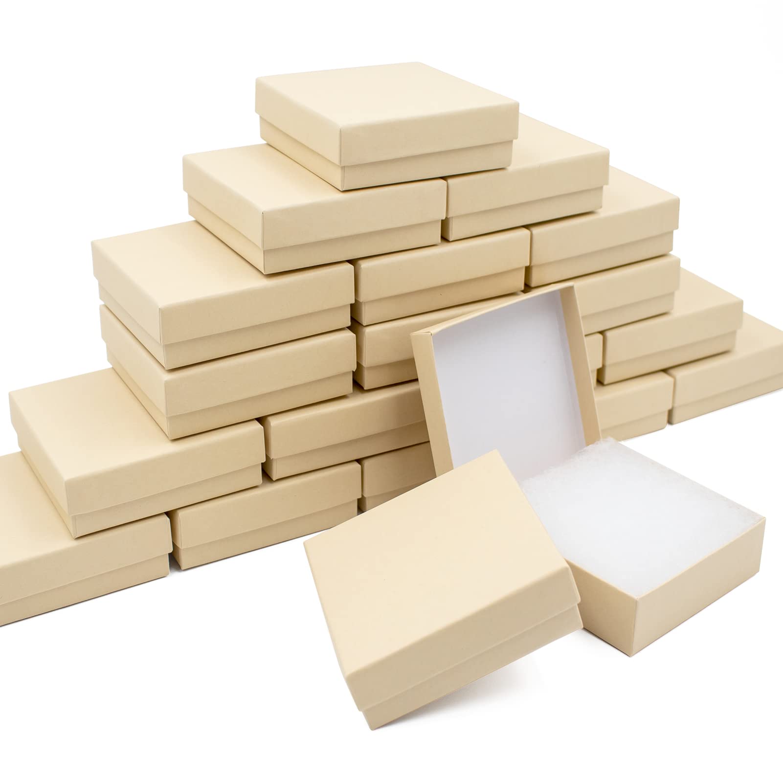 Cardboard Jewelry Black Gift Boxes 20 Pack3.5×3.5×1 inches, its apply to displaying necklaces, rings, bracelets, earrings