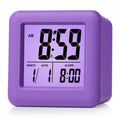 Plumeet Digital Alarm Clock Kids Clock with Snooze and White Nightlight - Easy Setting Travel Alarm Clocks Display Time, Date, Alarm - Ascending Sound - Battery Powered (Baby Blue)