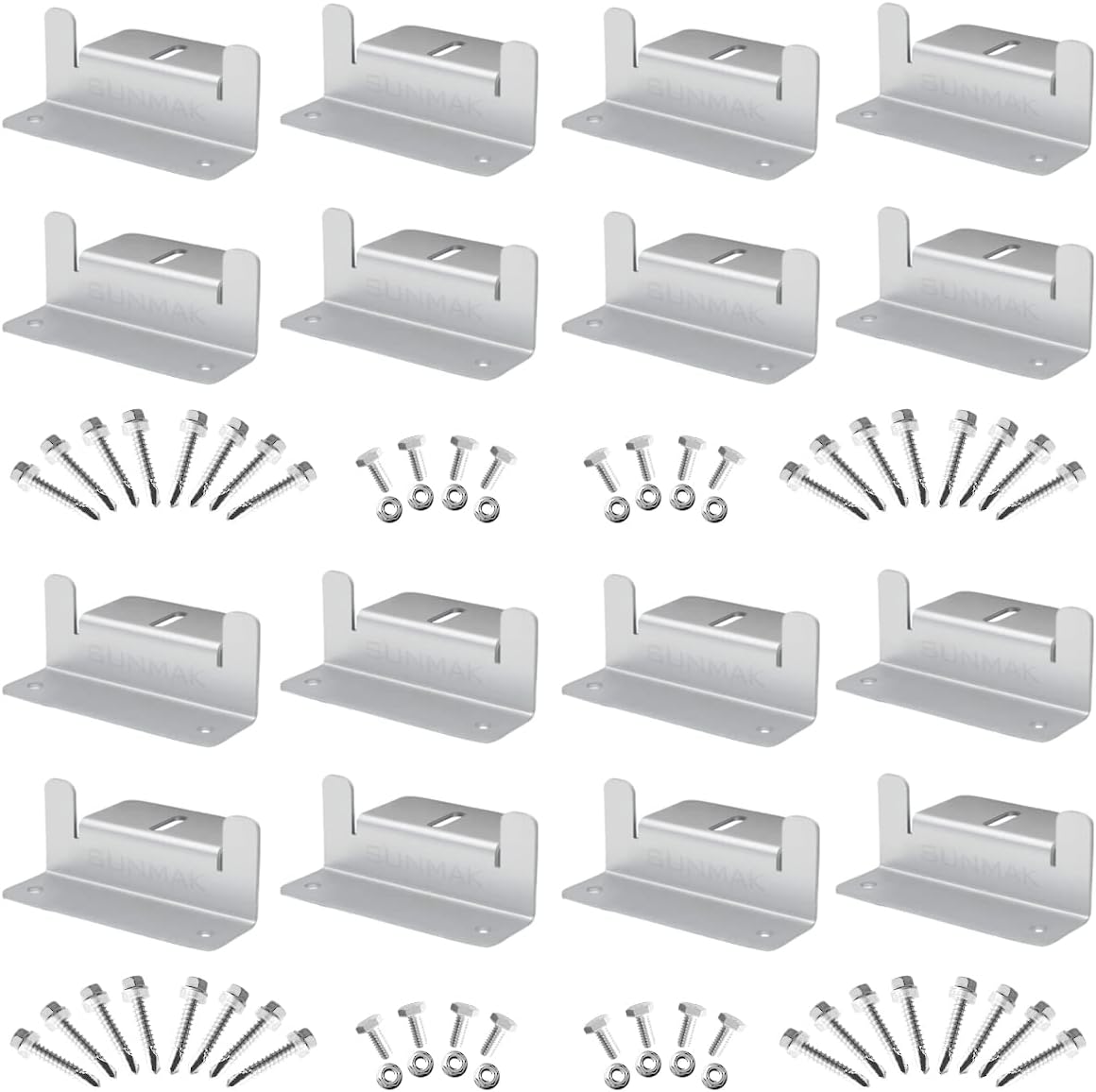 16 Units per Set Solar Panel Mounting Z Brackets, Solar Panel Mounting Brackets Lightweight Aluminum Corrosion-Free for RVs, Trailers, Boats, Yachts, Wall and Other Off Gird Roof