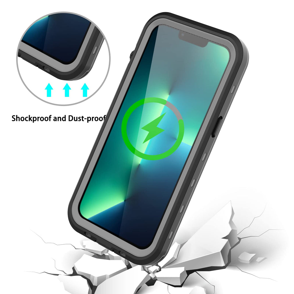 iPhone 13 Pro Case, Waterproof & Shockproof Phone Case, Full Protection, IP68, 6.1 Inch, Black