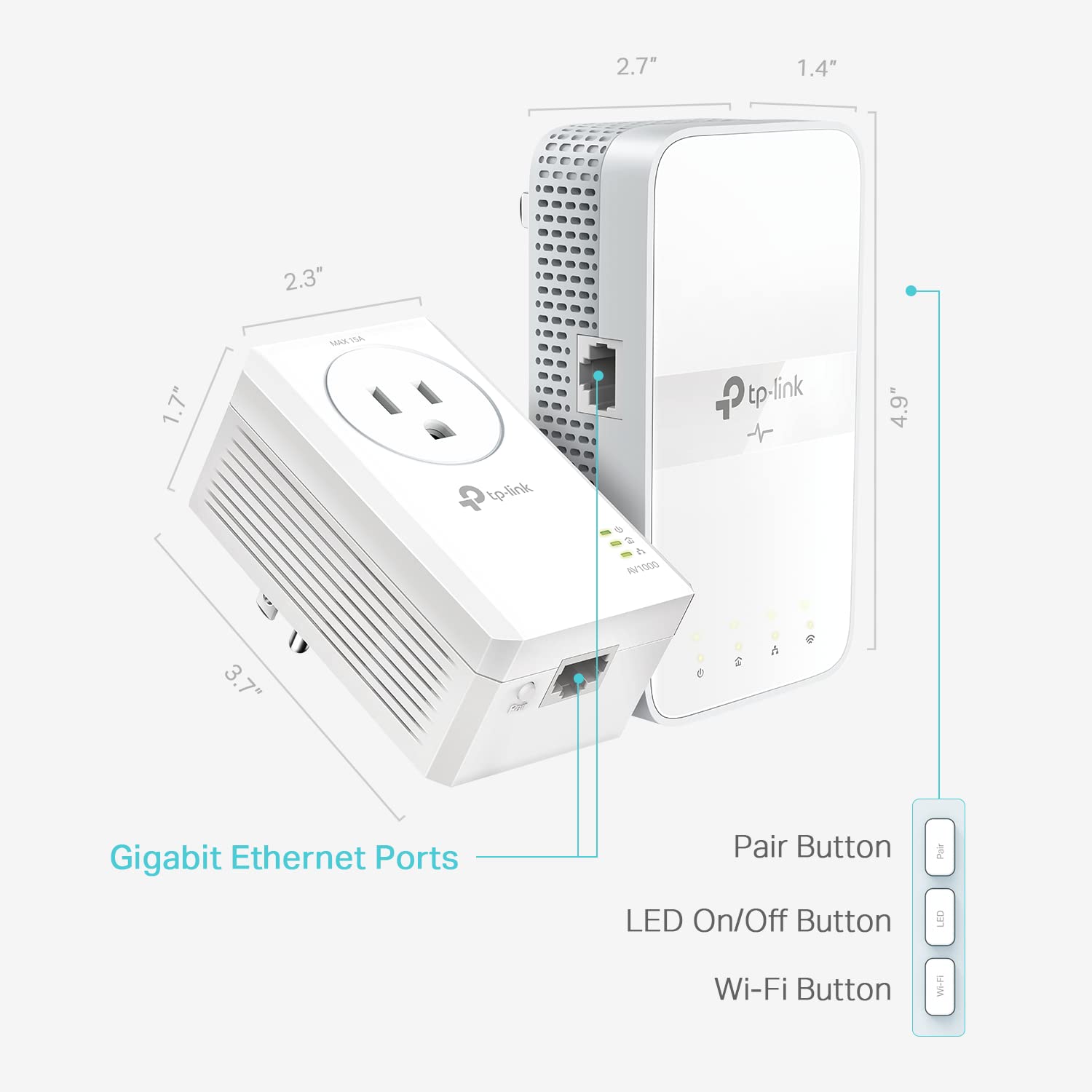 TP-Link Powerline WiFi Extender TL-WPA7617 - AC1200 Dual Band Powerline Network Extender, Gigabit Port, Passthrough, OneMesh, Ethernet Over Power, 𝐀𝐝𝐝-𝐨𝐧 𝐔𝐧𝐢𝐭