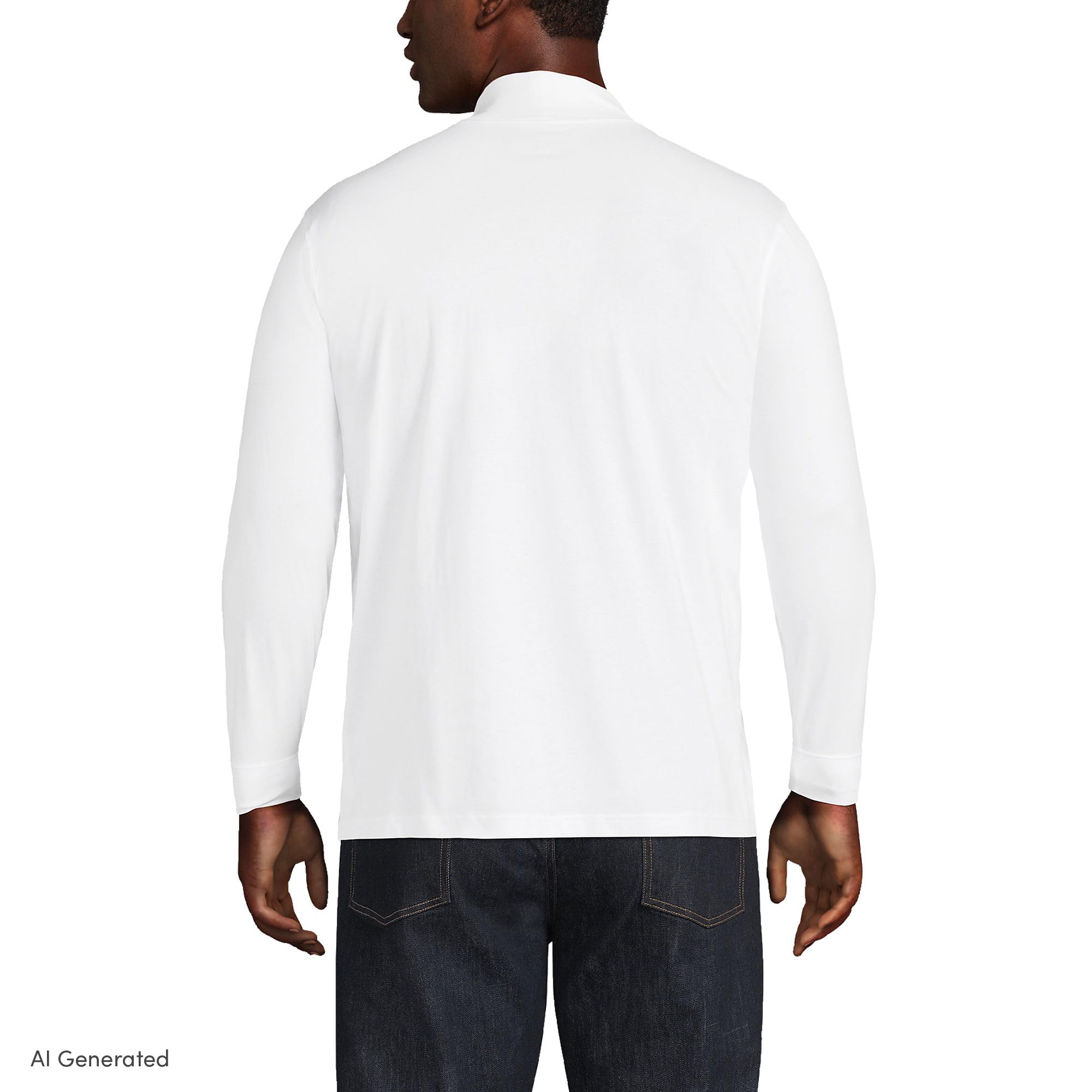 Lands' End Men's Super-T Cotton-Blend Turtleneck Shirt
