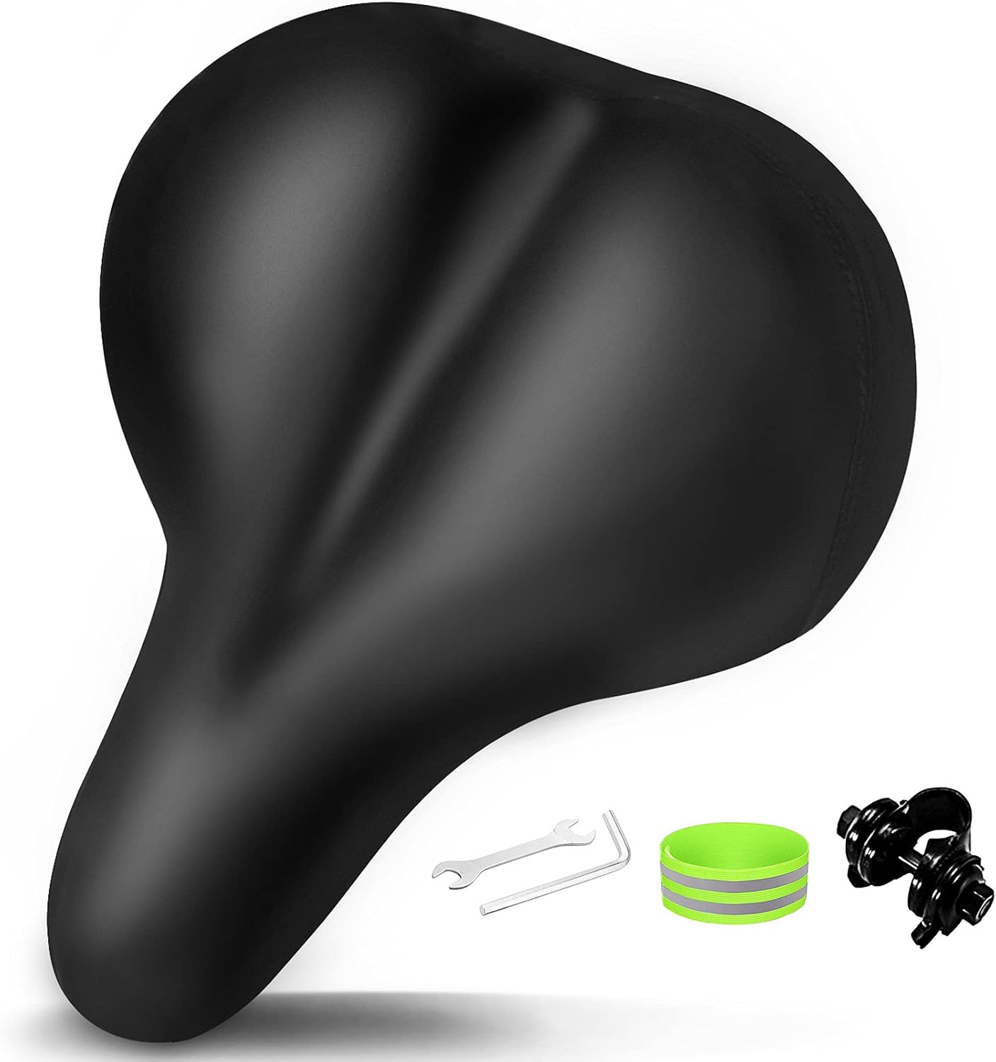 2024 New Noseless Bike Seat Cushion for Men & Women - Extra Padding & Comfort Wide Bicycle Seat, Oversized Comfortable Saddle for Peloton Bikes, Exercise Bikes, Electric Bikes, Cruiser Bikes