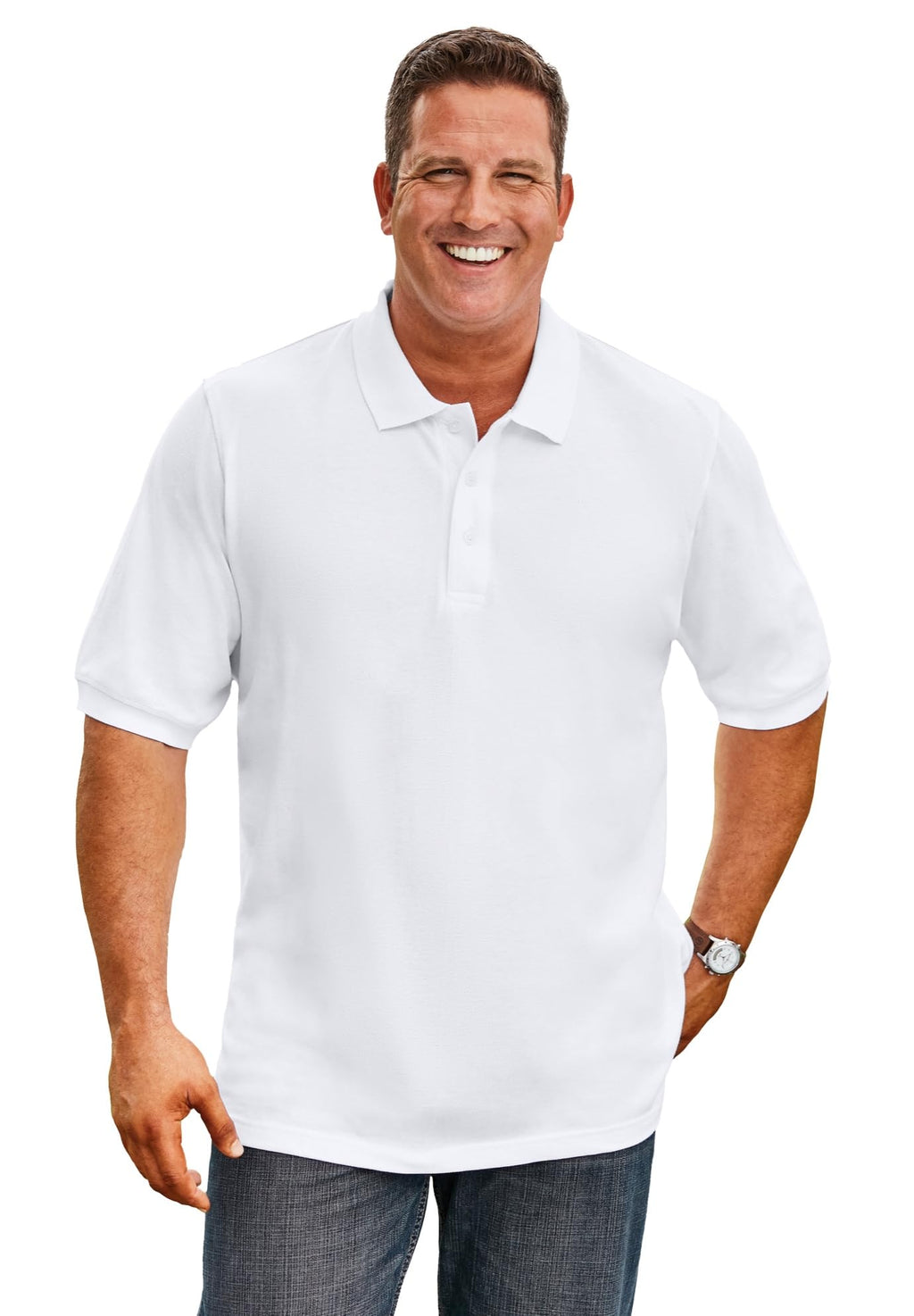 KingSize Men's Big & Tall Shrink-Less Classic Cotton Polo Shirt