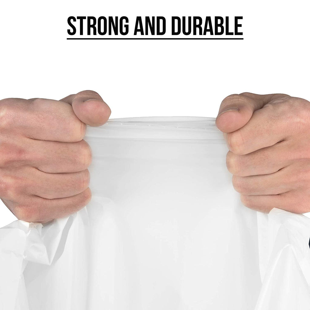 Ultrasac 18 Gallon 2.0 MIL White Drawstring Trash Bags - 25" x 28" - Pack of 50 - For Home, Outdoor, Industrial, & Commercial