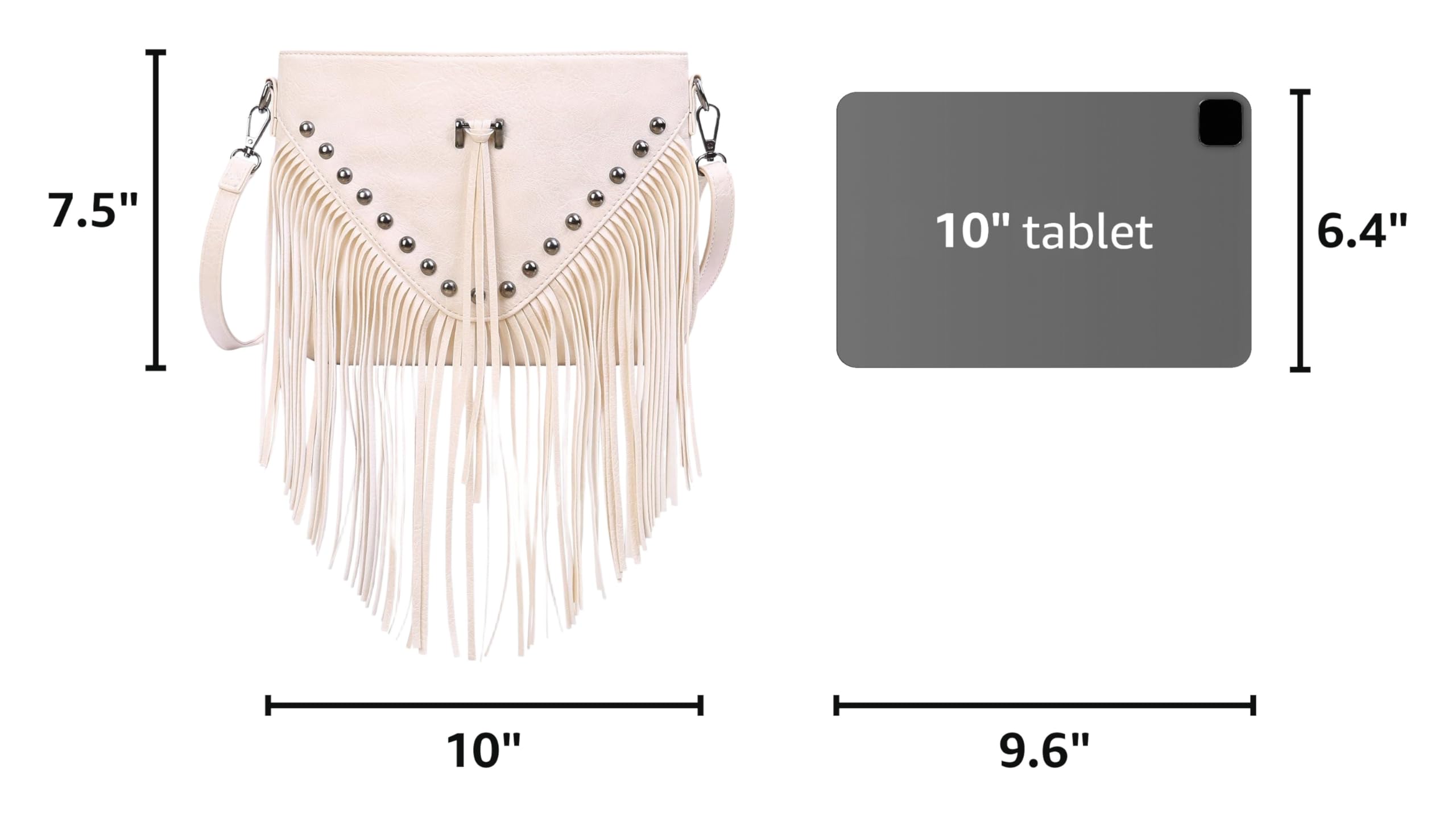 HDE Women's PU Leather Hobo Fringe Crossbody Tassel Purse Vintage Flap Envelope Handbag Western Sling Shoulder Bag
