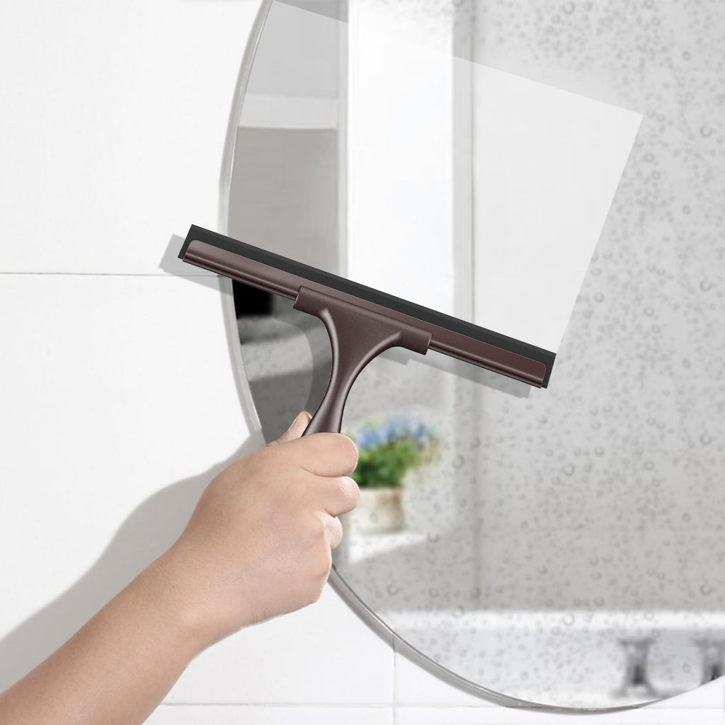 SetSail Squeegee for Shower Glass Door Stainless Steel Shower Squeegee for Glass Doors All-Purpose Window Squeegee for Tile Shower Walls, Sink, Mirror, Bathroom, Car Window Cleaning 10 Inches, Balck