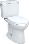 TOTO® Drake® Two-Piece Elongated 1.28 GPF Universal Height TORNADO FLUSH ® Toilet with 10 Inch Rough-In, CEFIONTECT®, and SoftClose® Seat, WASHLET®+ Ready, Cotton White - MS776124CEFG.10#01