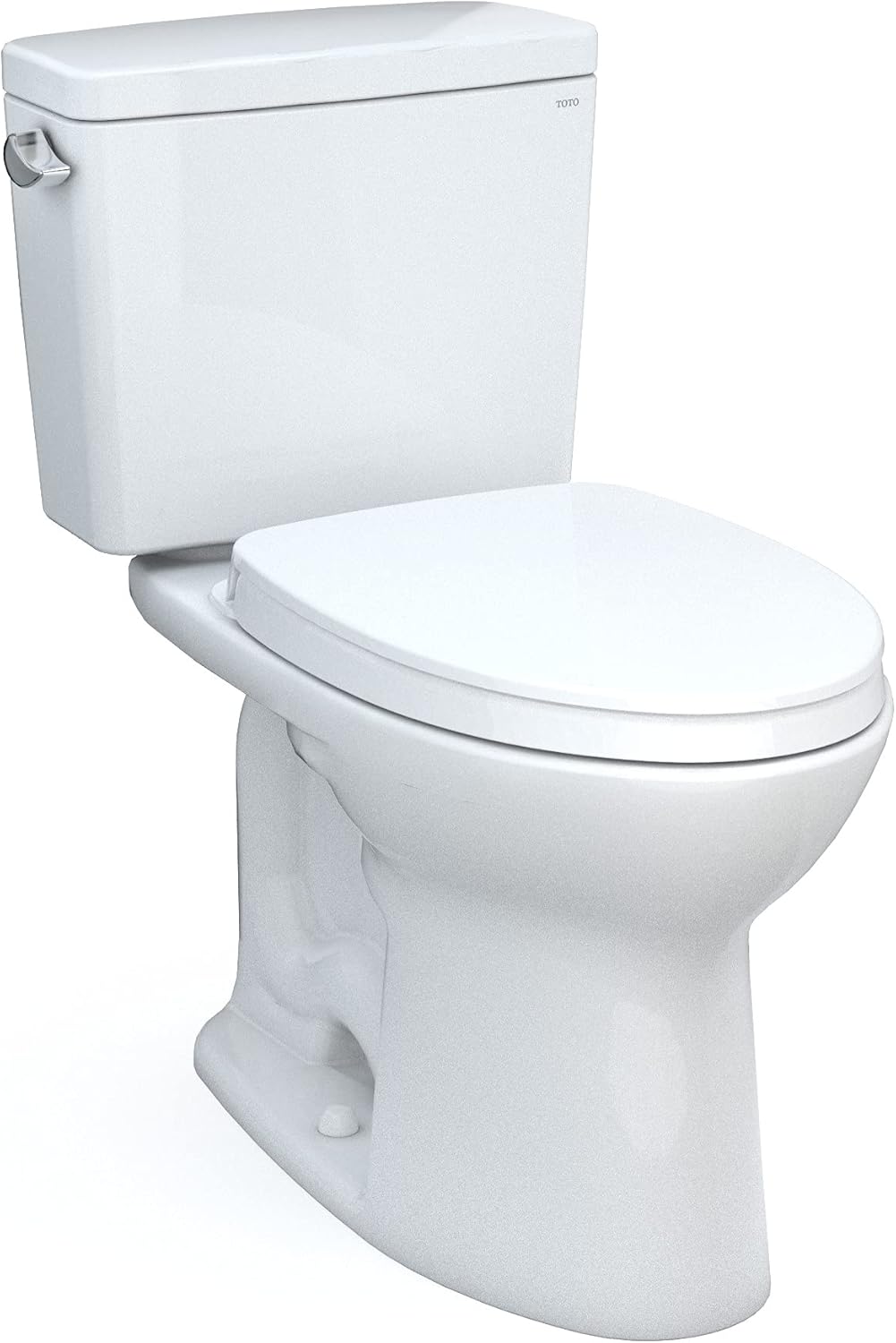 TOTO® Drake® Two-Piece Elongated 1.28 GPF Universal Height TORNADO FLUSH ® Toilet with 10 Inch Rough-In, CEFIONTECT®, and SoftClose® Seat, WASHLET®+ Ready, Cotton White - MS776124CEFG.10#01