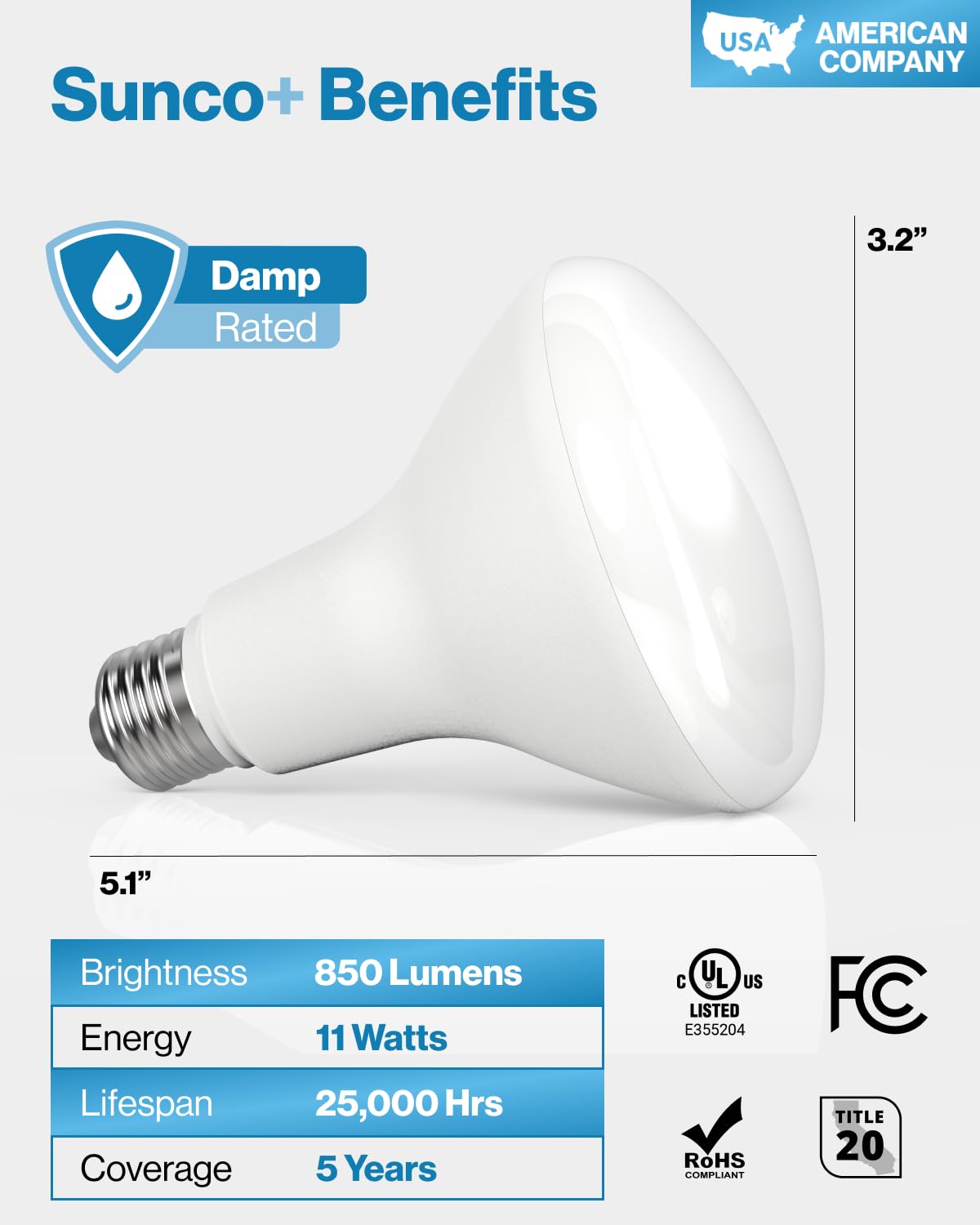 Sunco 12 Pack BR30 Light Bulbs LED, Recessed Can Light Bulbs, Indoor Flood Bulb, 850 LM, 11W (65W Equivalent), 3000K Warm White, Dimmable, E26 Base, for Home, Kitchen, Bedroom UL