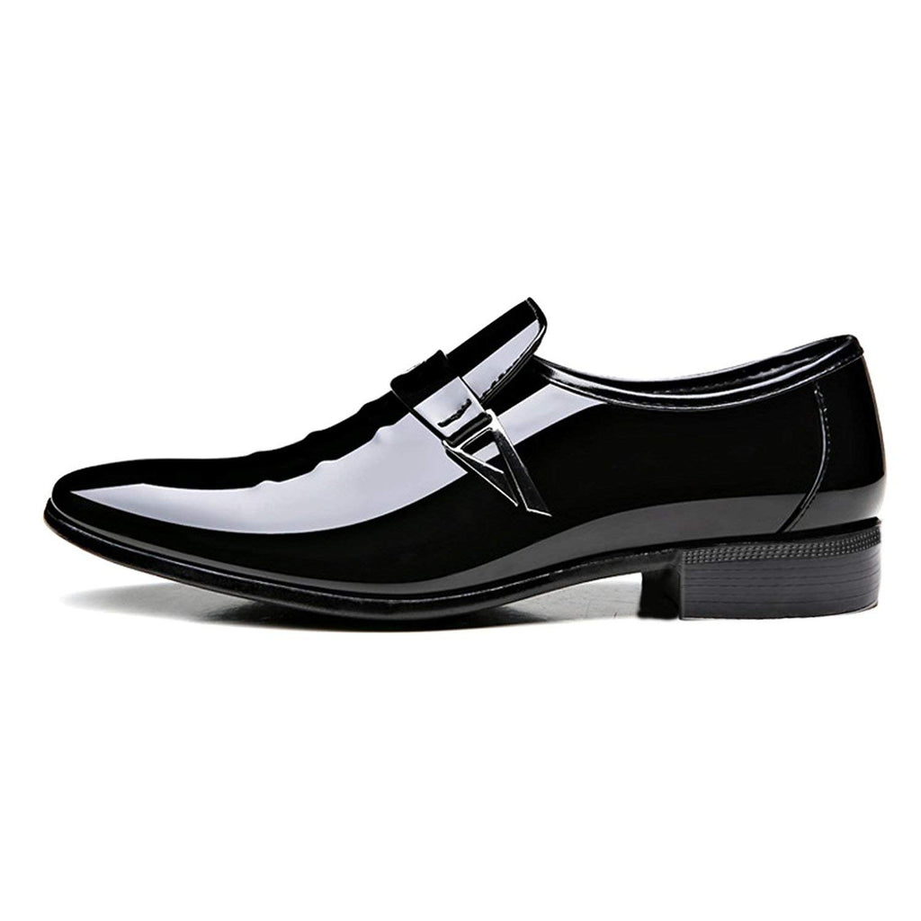 ZZHAP Men's Pointed-Toe Tuxedo Dress Shoes Casual Slip-on Loafer