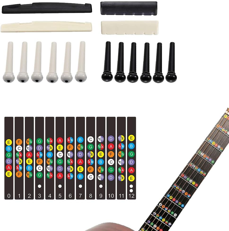 72PCS Guitar Tool Kit，Professional Guitar Repairing Maintenance Tool Kit with Guitar Strings Picks Bridge Pins Gauge Guitar Accessories Gift for Acoustic Guitar Electric Guitar Ukulele Bass Banjo