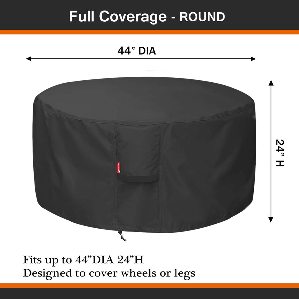 SheeChung Fire Pit Cover for Solo Stove Bonfire Outdoor Smokeless Firepit-Small Round Waterproof 600D Polyester Shelter,Air Vent,Anti-UV&Tear Resistant-Fits for 16”-22” Gas Fire Pit Table (22"Dx16"H)
