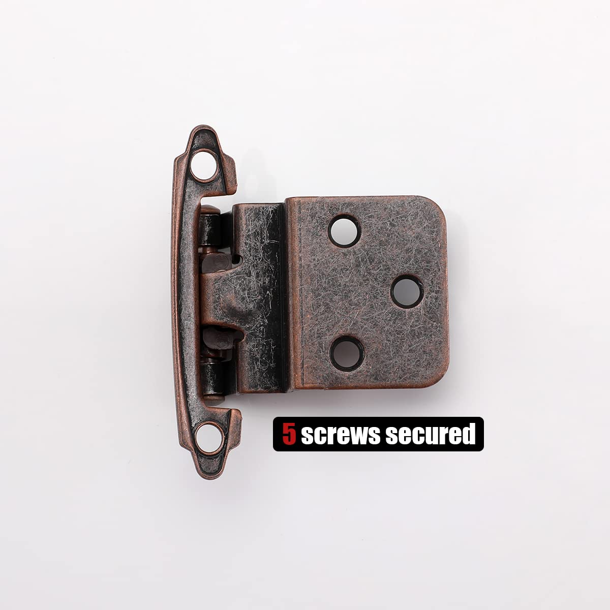 JQK 3/8 Inch Inset Cabinet Door Hinges Oil Rubbed Bronze, 4 Pack 2 Pairs Flush Face Mount Cupboard Self-Closing Kitchen Cabinet Hardware Hinges with Door Bumper, CH201-ORB-P4