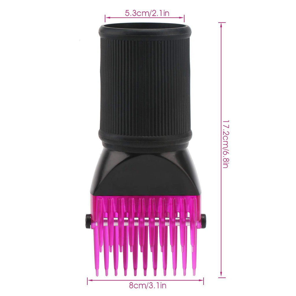 Segbeauty Blow Dryer Comb Attachment, Black Brush Attachments for Hair Dryer Concentrator Nozzle 1.69-1.76in and 2.12in, Pro Hairdressing Styling Salon Tool to Straighten Detangle Curly Natural Hair