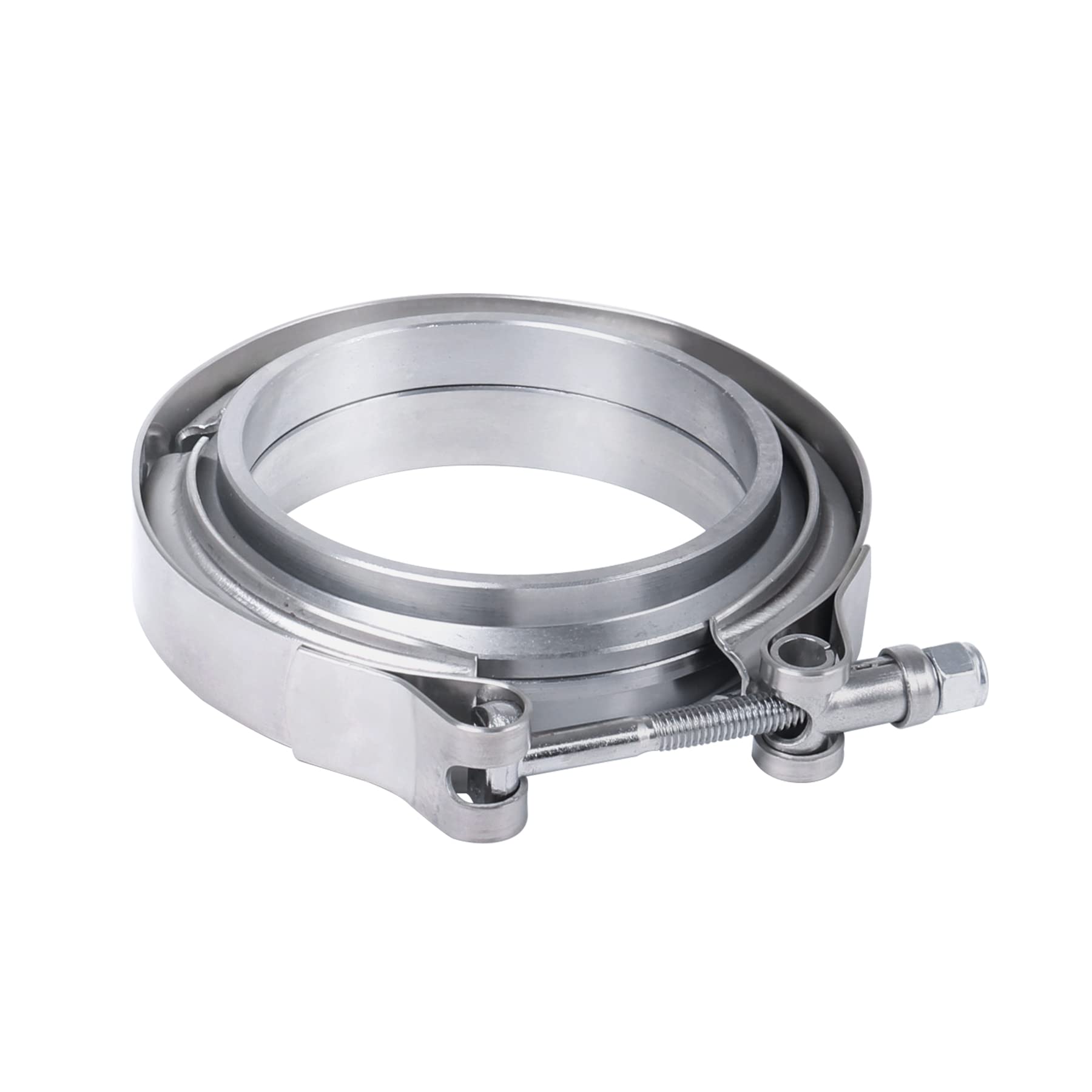 2.25" V-Band Flange Clamp Kit With Ridge Stainless Steel Replacement For Exhaust Downpipe 2.25 Inch