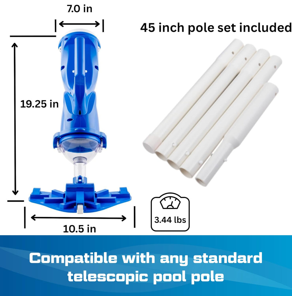 POOL BLASTER Catfish Cordless Pool Vacuum for Spot-Cleaning, Hot Tubs & Spas, Handheld Rechargeable, up to 45 Min Runtime, Quick, Efficient Swimming Pool Cleaner, Above Ground & Inground Pool Steps