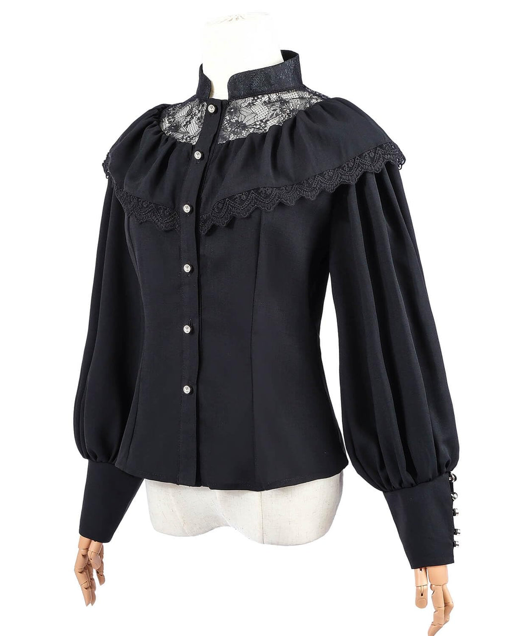 Nuoqi Victorian Blouse Womens Gothic Shirt Vintage Long Sleeve Lotus Ruffle Tops