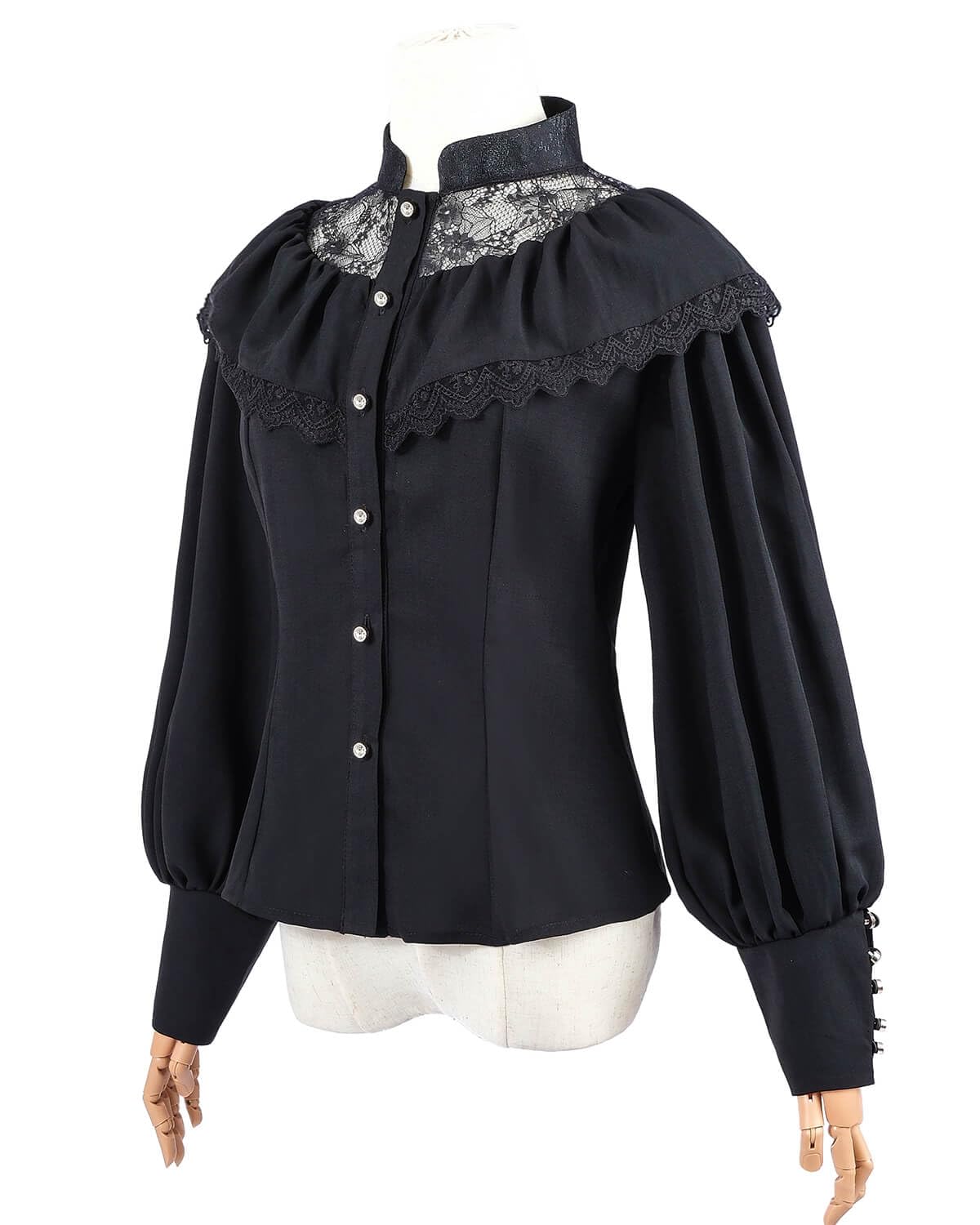 Nuoqi Victorian Blouse Womens Gothic Shirt Vintage Long Sleeve Lotus Ruffle Tops