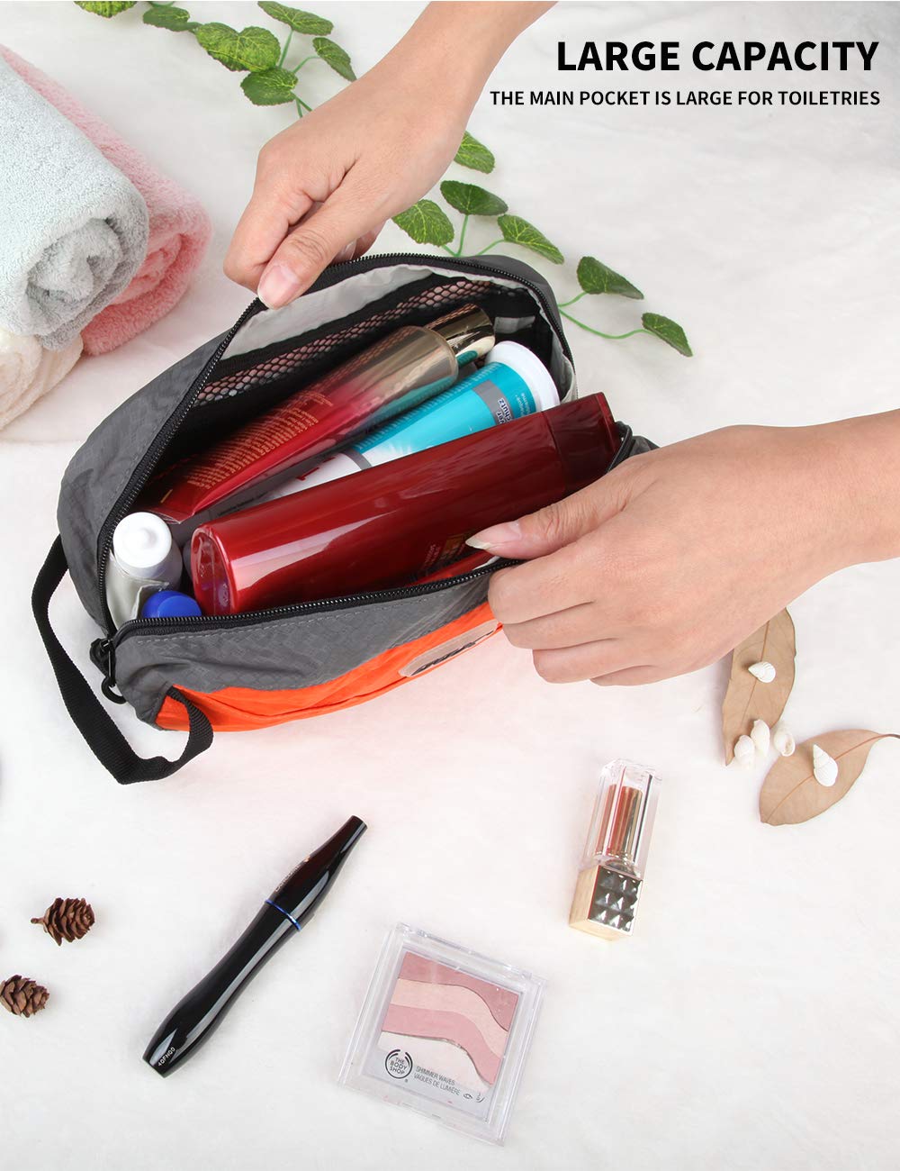 GOX Travel Small Toiletry Bag for Men Nylon Dopp Kit Medicine Bag Travel Organizer Pouch Shave Kits for Teens Toiletry Essentials Bathroom Compact (Black, 7.9 * 3.7 * 2 Inches)