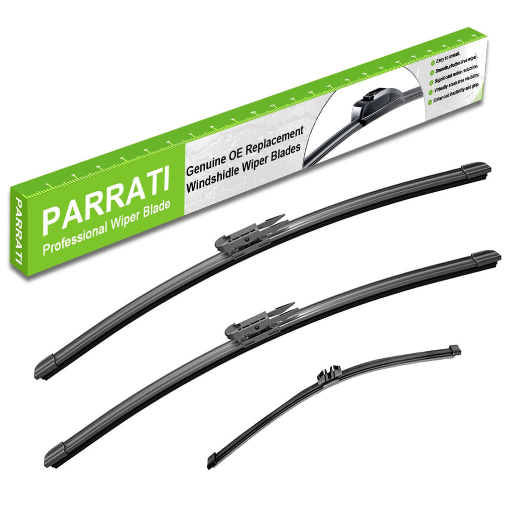 PARRATI® Windshield Wipers for Jeep Wrangler 2007-2017/Wrangler JK 2008-2018,15"+15" Front and 13" Rear,OEM Replacement Wiper Blades,Quiet & Streak-Free(Set of 3)