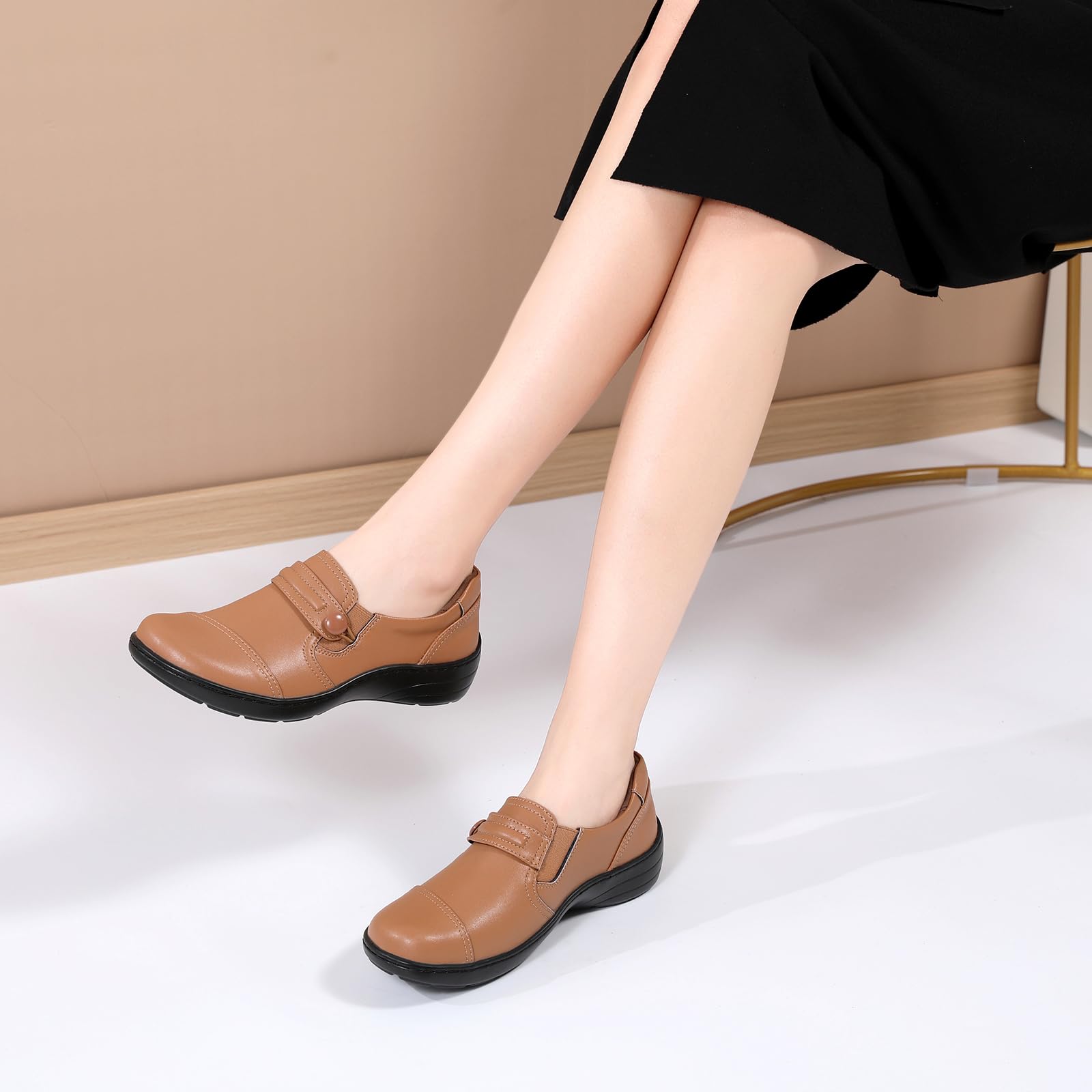 QAE Loafers for Women Orthopedic Loafers for Women Comfortable Women's Flat Slip-Ons Shoes for Dress Work Business Casual