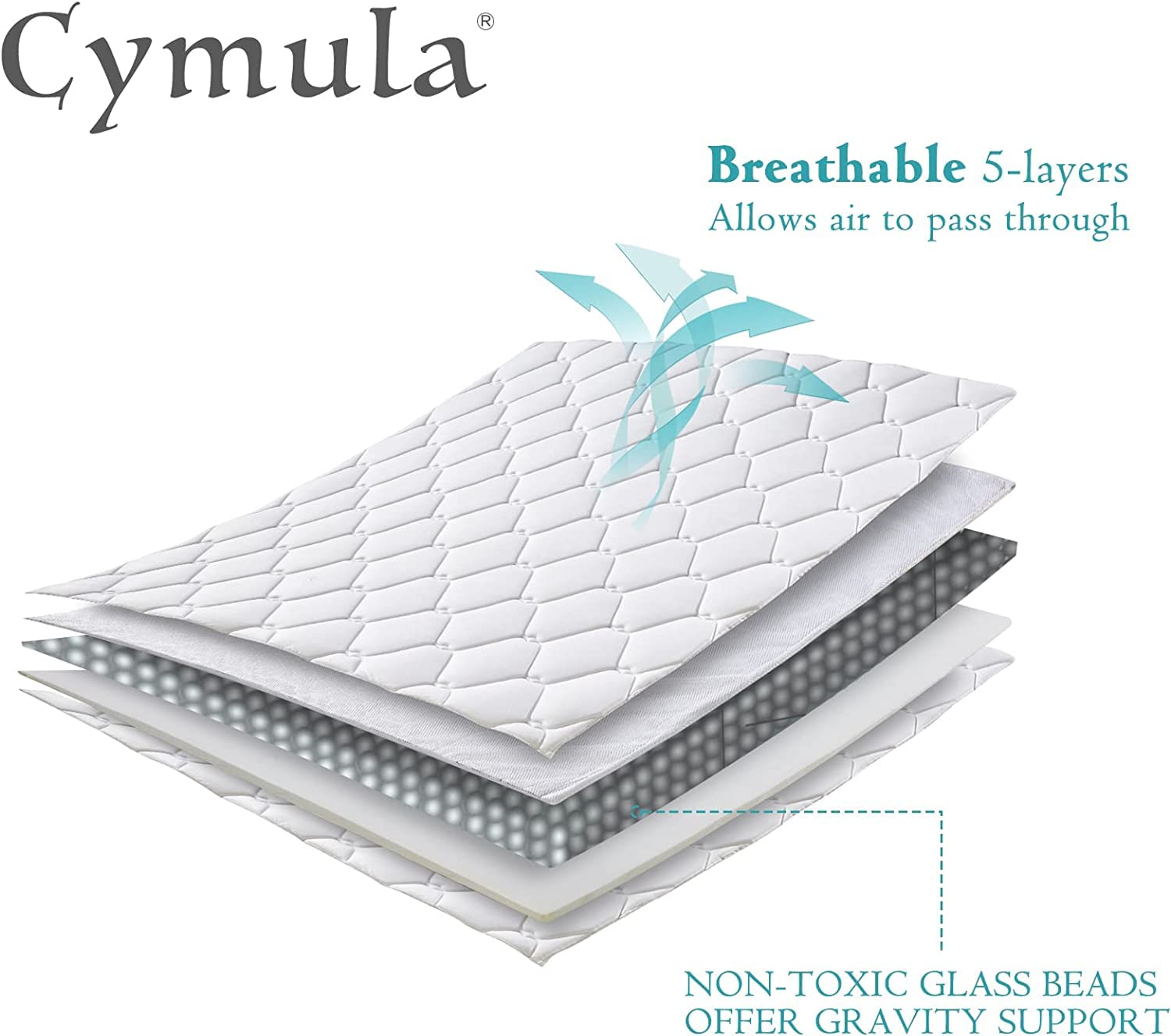 CYMULA Weighted Blanket for Adults (25lbs 80"x87" King Size Black) - Cooling Breathable Heavy Blankets for Summer Winter - Ultra Microfiber Soft Comfort Blanket with Glass Beads - Gifts for Men/Women