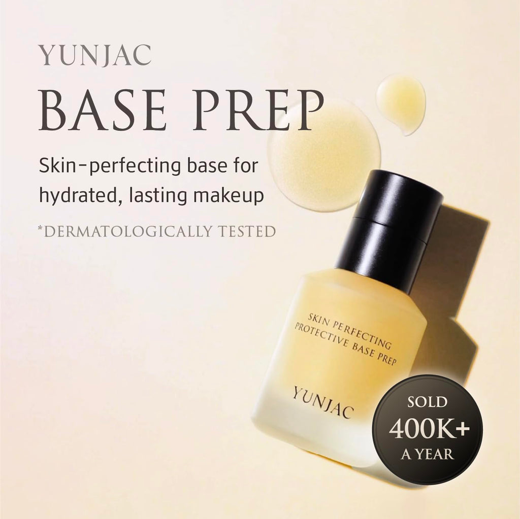 YUNJAC YUNJAC Base Prep (0.85 fl oz) - Grip Primer, Skin Perfecting Makeup Base for Korean Skin Prep. Silicone-Free, Serum Texture for Glowing, Flawless, and Long-Lasting Makeup