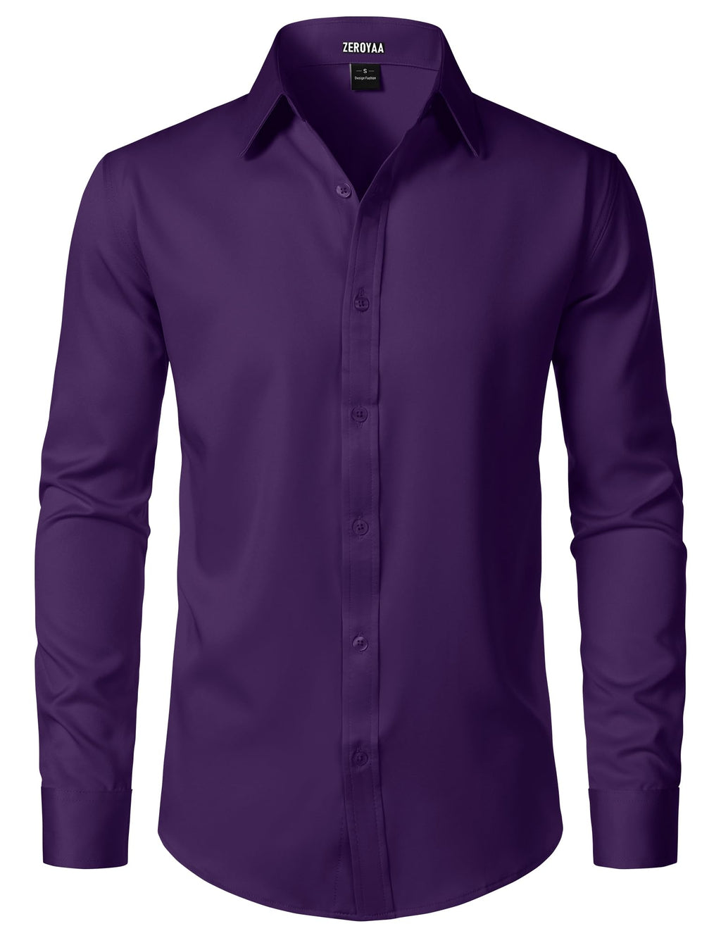 ZEROYAA Men's Wrinkle Free Long Sleeve Dress Shirt Business Casual Modern Slim Fit Button Down Shirts for Wedding and Office