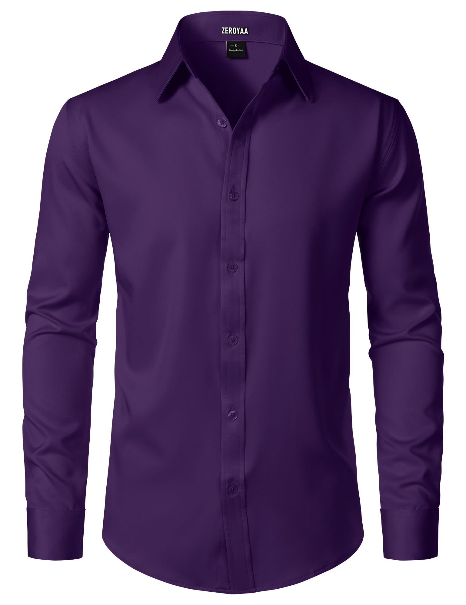 ZEROYAA Men's Wrinkle Free Long Sleeve Dress Shirt Business Casual Modern Slim Fit Button Down Shirts for Wedding and Office