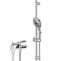 PROOX All Metal Tub Spout with Diverter, 6 Settings Hand held Shower with ON/Off Pause Switch, Bathtub Faucet with Sprayer Brushed Nickel