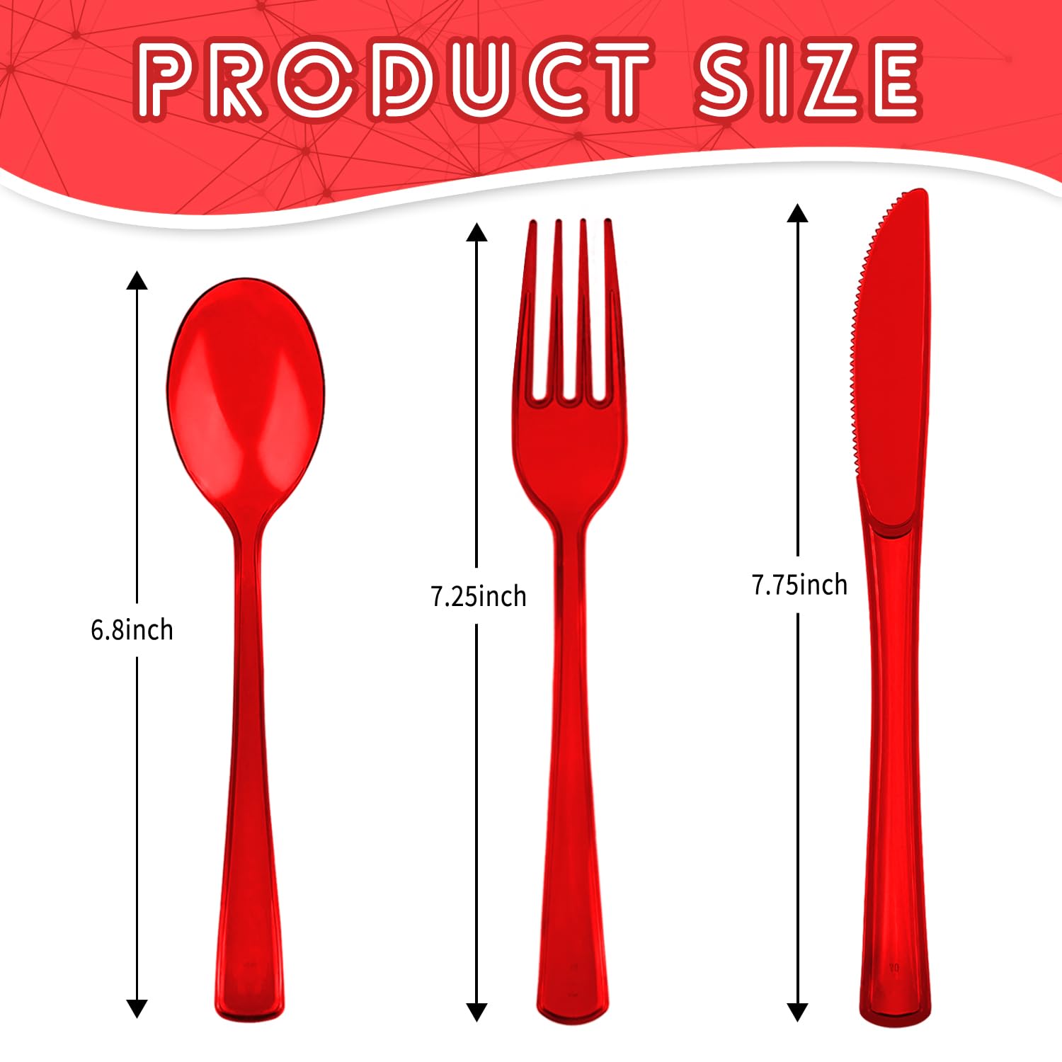 150 Pack Plastic Silverware,Disposable Cutlery Set Heavy Duty Utensil Sets 50 Forks 50 Knives 50 Spoons for Brithday, Wedding,Home School Party Picnics Restaurant Outdoor Events (Black)