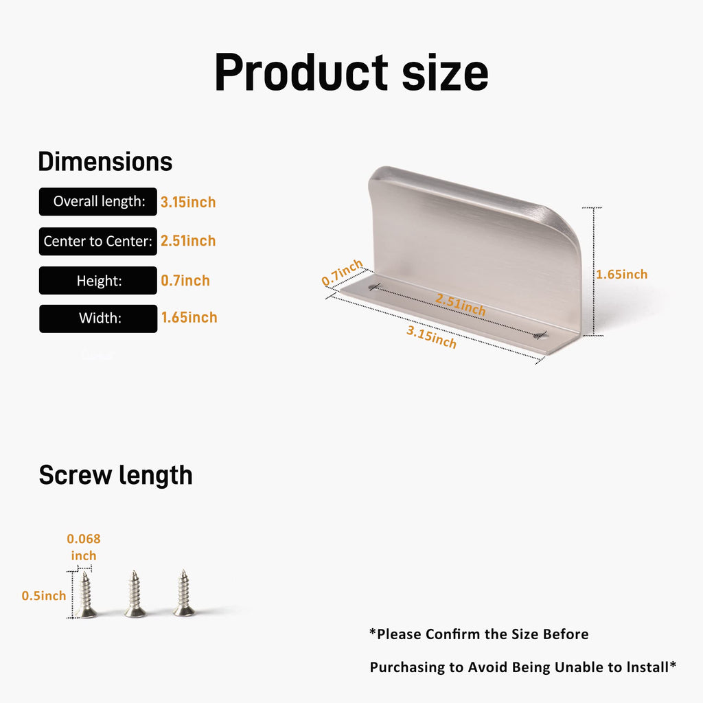 Satanga Edge Finger Pulls for cabinets Kitchen Concealed Drawer Pull Aluminum Hidden Back Mount Door Handle for Home Pack of 5 Modern White 3 Inch Overall Length Easy Installation