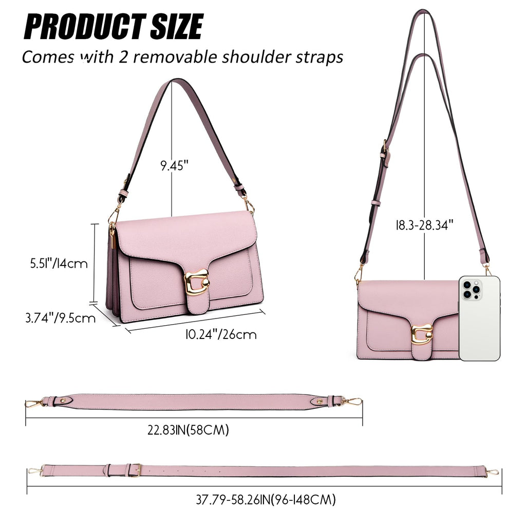 Travistar Crossbody Bags for Women Trendy - Small Cross Body Purse Shoulder Bag Leather Handbags Evening Clutch with 2 Straps | 2 detachable straps