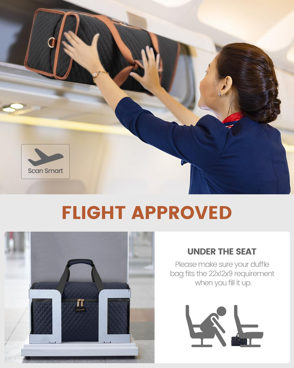 LOVEVOOK Travel Duffle Bag - Weekender & Overnight Bag with Toiletry & Wet Pocket, Carry-On Size, 3pc Set