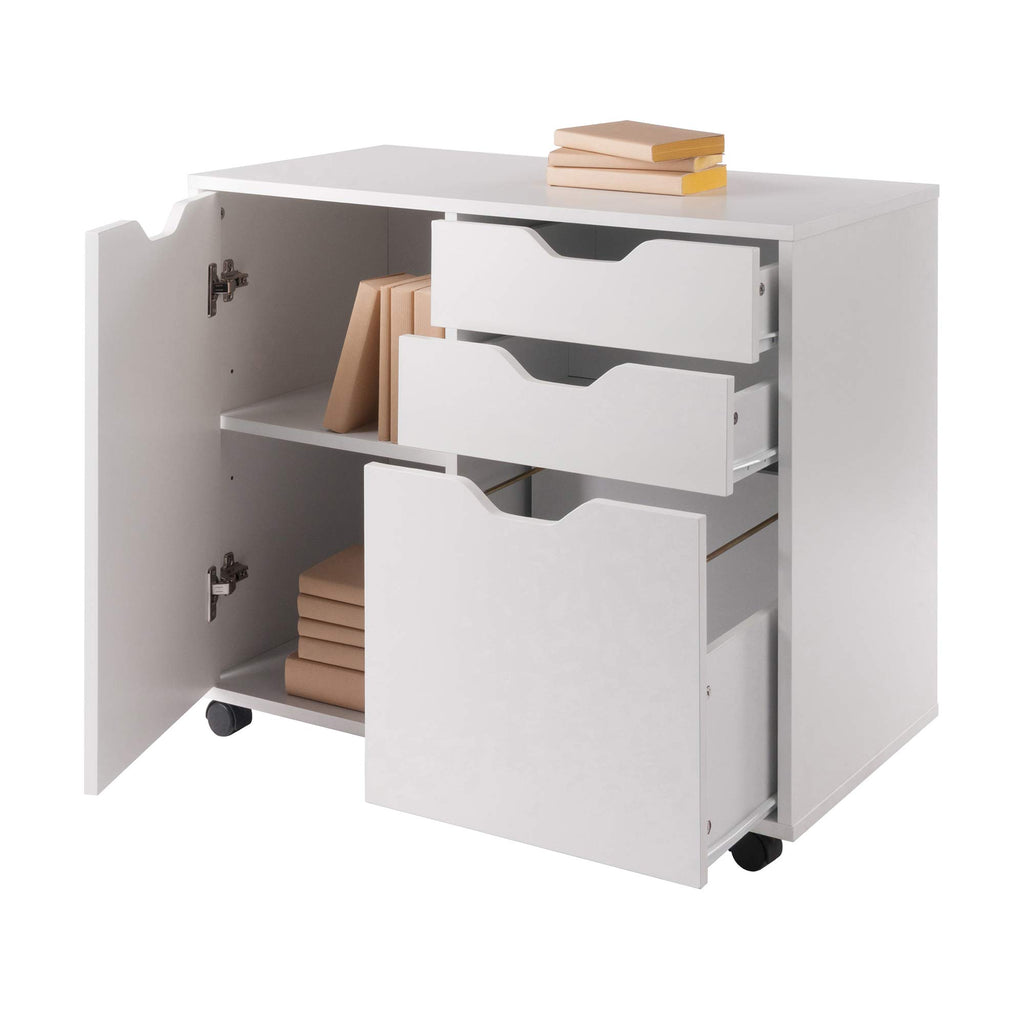 Winsome Halifax Mobile Storage Cabinet with Doors & Drawers, Stylish & Functional Home Storage Cabinet for Filing, Kitchen Organization, Moveable Furniture for Office, Dorms, Apartments