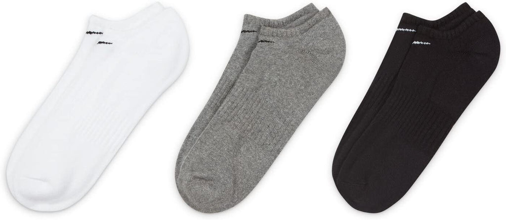 Nike Unisex Adult Everyday Cushioned Training No-Show Socks (3-Pack) | Mens and Womens