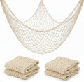 Sukh Fish Net Decorations for Party - 2PCS 39.37 * 78.74 in Fishing Net Decoration Netting for Wall Photo Hanging Nautical Fishnet Table Runner Decorative Ocean Theme Birthday Party Rope Nets
