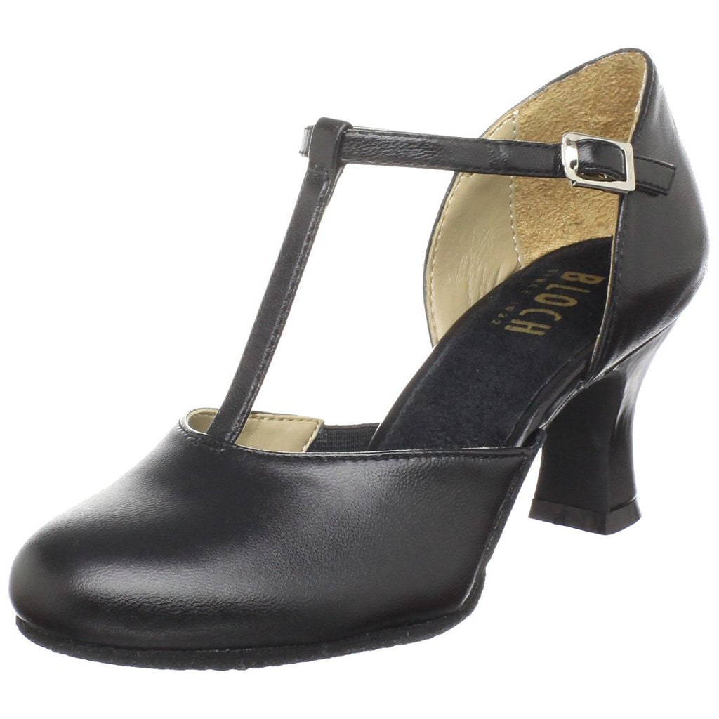 Bloch Women's Splitflex T-Strap Character Shoe, Versatile Shoe, Cushioned Insole, Suede Forefoot Outsole, Short Shank with an Elastic Panel, Comfortable, High Durability, Superior Fit