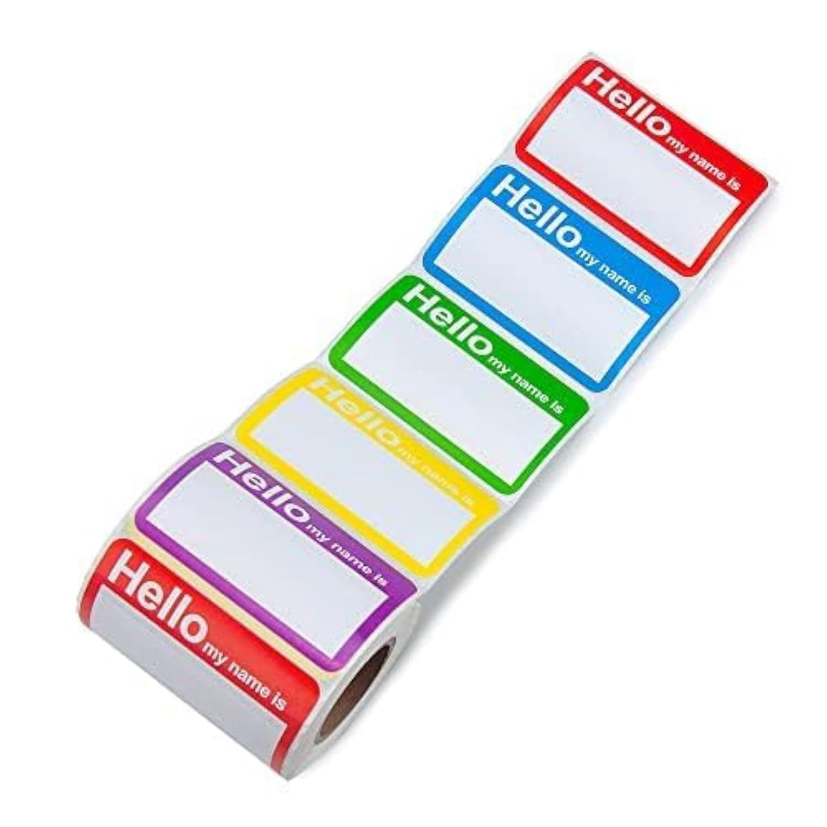 L LIKED 250 Stickers - 3.5" x 2.25"Colors Plain Name tag Labels with Perforated Line for School Office Home (Star - 250 Labels)