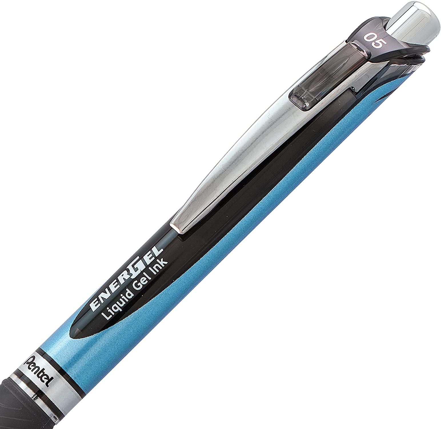 Pentel Energel 0.5 mm, Black Needle Tip Pens - Rtx Retractable Pack of 10 Pens