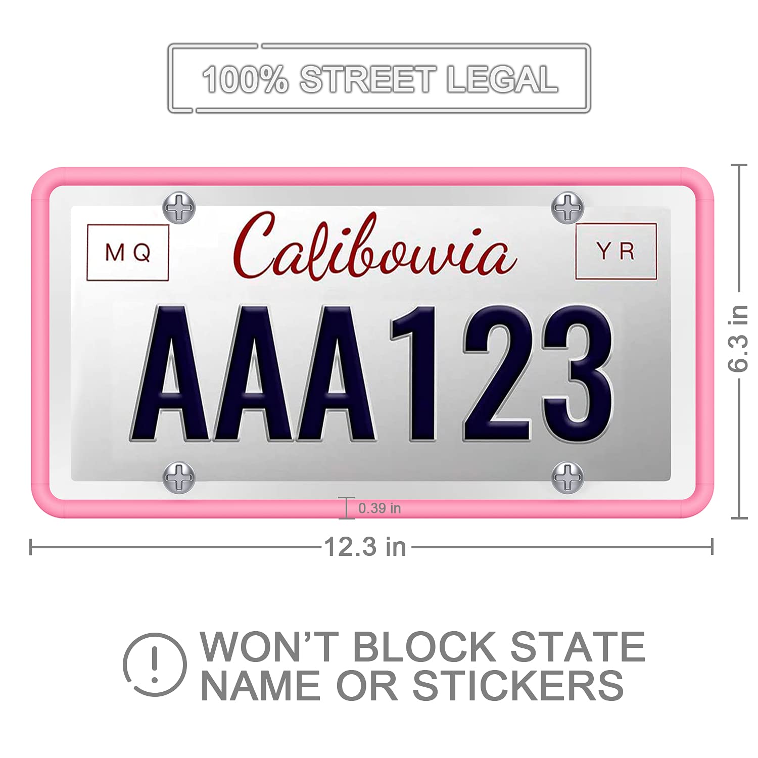 QiqaMole 2 Pack License Plate Frame Include 1 Silicone License Plate Frame and 1 Crystal License Plate Cover with Rhinestone Crystal Diamond Screw Set Car Bling License Plate Frame (Black + AB Color)