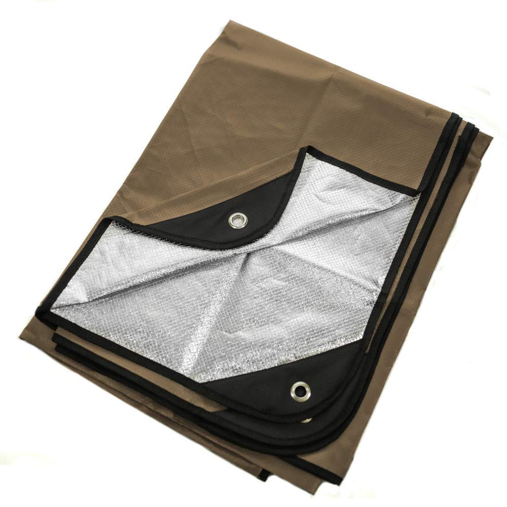 Arcturus Insulated Tarp, Reusable Heavy Duty Thermal Survival Blanket – 60x82in, Reflects 90% Body Heat, Waterproof, Windproof, 3-Layer Design, Reinforced Grommets, Black