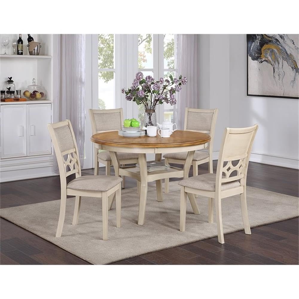 New Classic Furniture Mitchell Dining Room Table, Beige and Brown