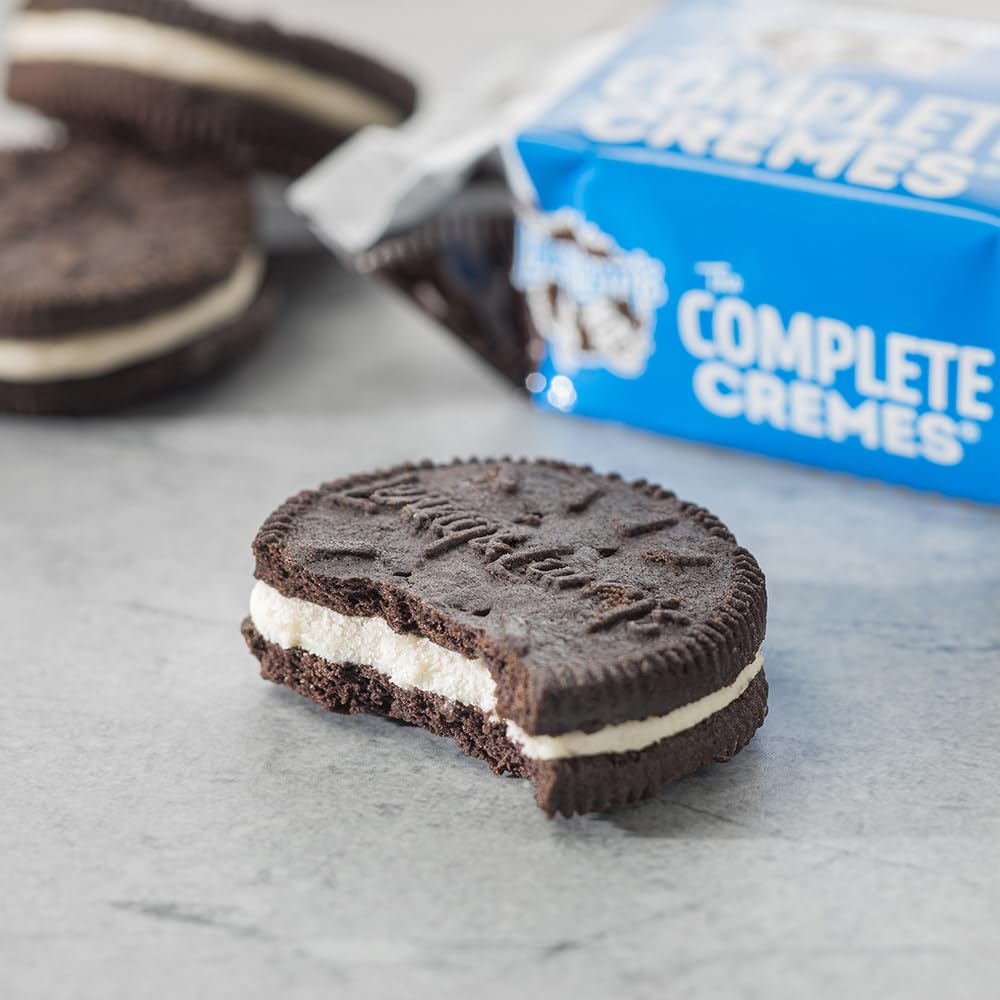 Lenny & Larry's The Complete Cremes, Sandwich Cookies, Chocolate, Vegan, 5g Plant Protein, 6 Cookies Per Pack (Box of 12)