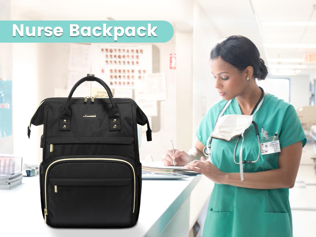 LOVEVOOK Laptop Backpack for Women with Giant Tumbler Holder Pocket, 15.6 Inch Work Daypack for Teacher Nurse, Computer College Bookbag Purse, Waterproof Travel Back Pack with USB Charging Port