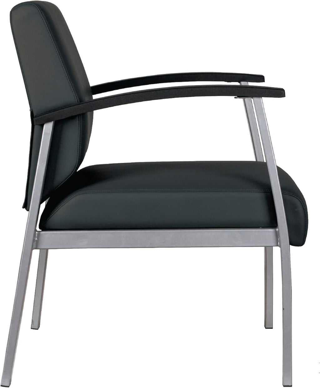 Alera Alera metaLounge Series Mid-Back Guest Chair, 24.6" x 26.96" x 33.46", Black Seat, Black Back, Silver Base